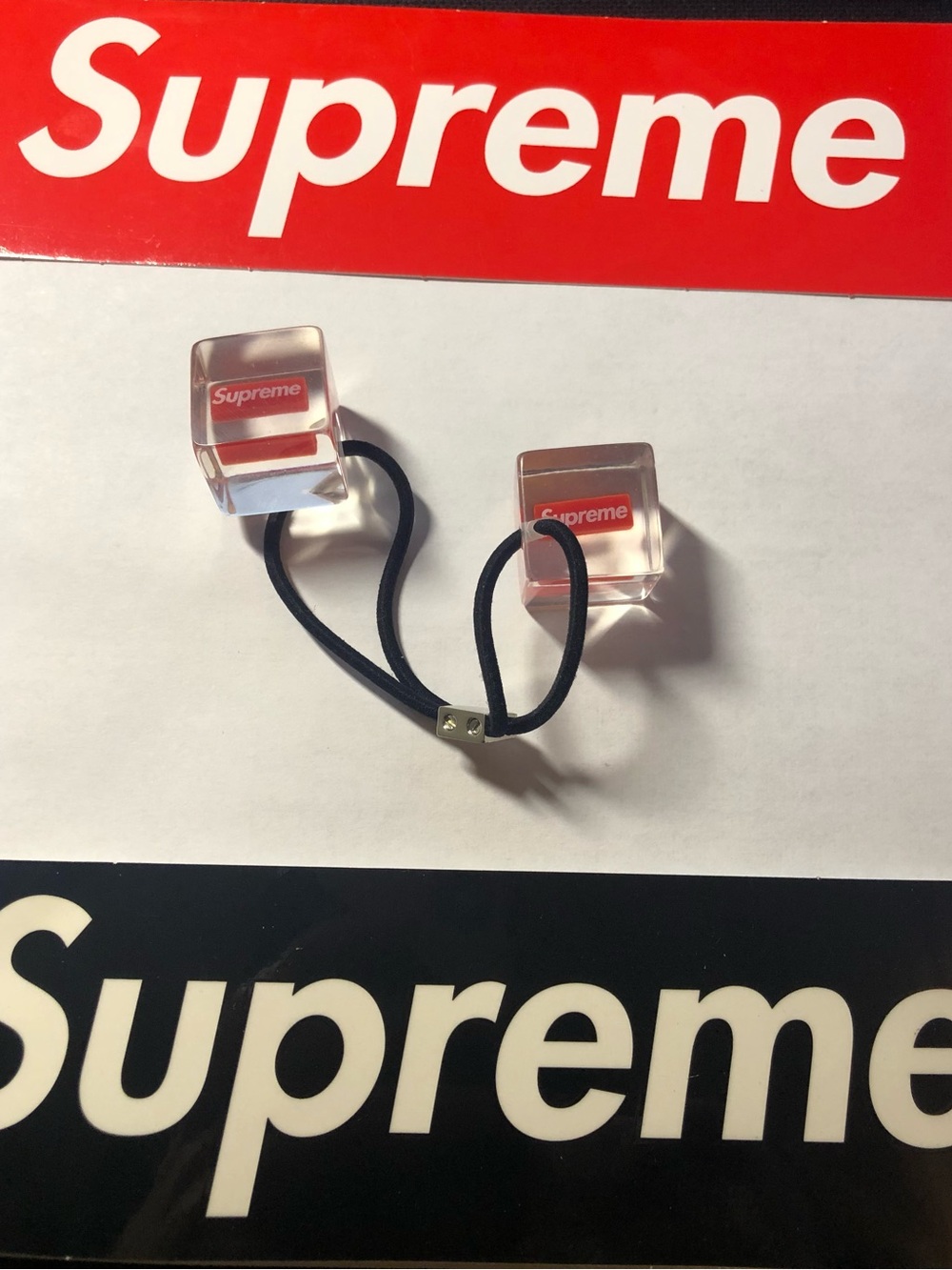 Hair accessory with Supreme branding